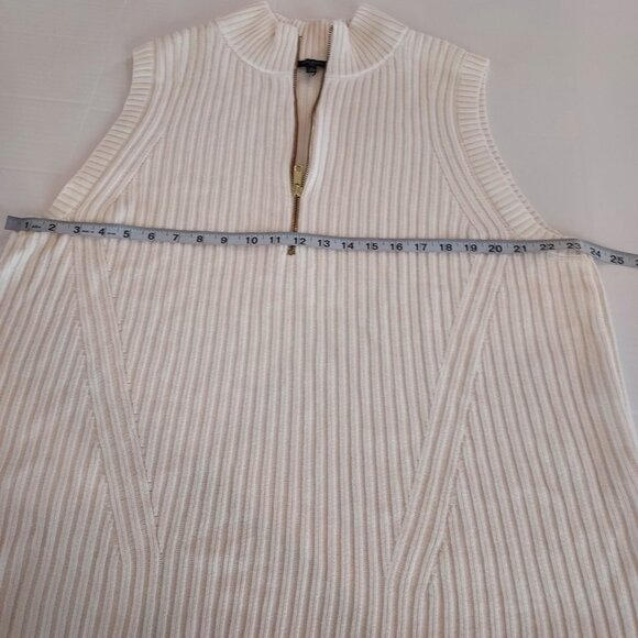 Talbots Ribbed Half-Zip Cream Sweater Vest Size 2X NWOT - Picture 7 of 10